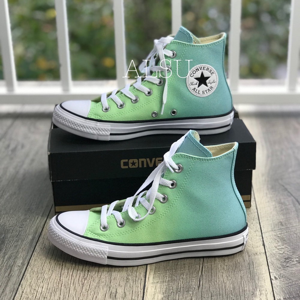 NWT Converse Ctas HI Illusion Green WMNS AUTHENTIC - Picture 3 of 6